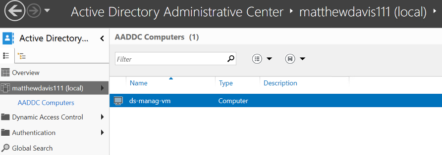 management computer in AADDC OU