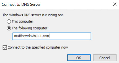 add your domain name as the computer to connect to