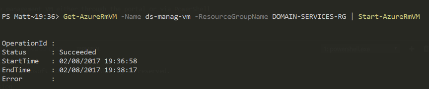 start Azure VM with PowerShell