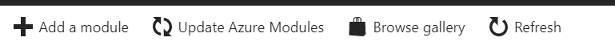 update azure modules button