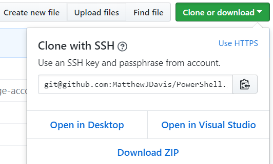 Get SSH url from github repo