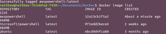 docker image list