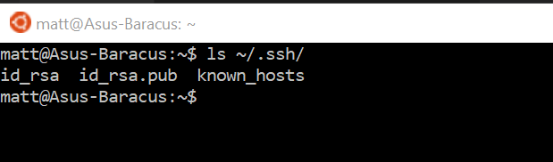 bash output of .ssh directory